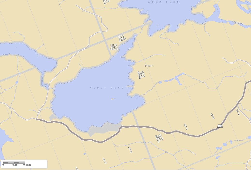 Crown Land Map of Clear Lake in Municipality of Whitestone and the District of Parry Sound